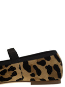 Ballerine en cuir anniel avec motif animal et bande élastique