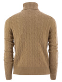 Polo Ralph Lauren Wool And Cashmere Cable Knit Turtleneck Sweater