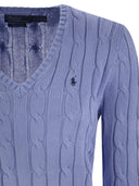 Polo Ralph Lauren Plaited Cotton V Neck Sweater
