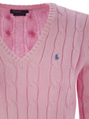 Polo Ralph Lauren Plaited Cotton V Neck Sweater