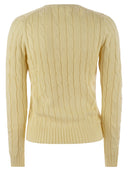 Polo Ralph Lauren Plaited Cotton V Neck Sweater