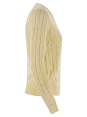 Polo Ralph Lauren Plaited Cotton V Neck Sweater