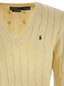 Polo Ralph Lauren Plaited Cotton V Neck Sweater