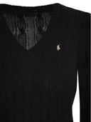 Polo Ralph Lauren geflochtener Baumwoll -V -Hals -Pullover