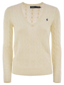 Polo Ralph Lauren wełna i kaszmirowy kabel V SWEAT
