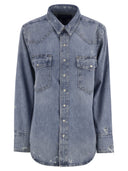 Polo Ralph Lauren Western Shirt In Irregular Denim