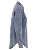 Polo Ralph Lauren Western Shirt In Irregular Denim