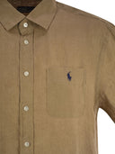 Polo Ralph Lauren linnen shirt met korte mouwen