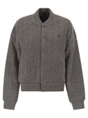 Kurtka bomber Polo Ralph Lauren z wełny i kaszmiru z dzianiną warkoczową