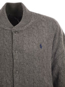 Kurtka bomber Polo Ralph Lauren z wełny i kaszmiru z dzianiną warkoczową