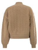 Polo Ralph Lauren Wool And Cashmere Bomber Jacket With Cable Knit