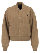 Polo Ralph Lauren Wool And Cashmere Bomber Jacket With Cable Knit