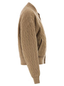 Polo Ralph Lauren Wool And Cashmere Bomber Jacket With Cable Knit