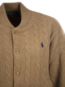 Polo Ralph Lauren Wool And Cashmere Bomber Jacket With Cable Knit