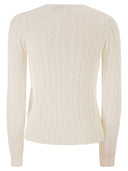 Polo Ralph Lauren Cotton Cable Knit Jumper With V Neck