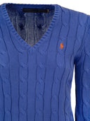 Polo Ralph Lauren Cotton Cable Knit Jumper With V Neck