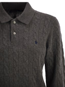 Polo Ralph Lauren Wool And Cashmere Polo Shirt With Cable Knit