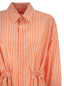Polo Ralph Lauren Striped Linen Cotton Shirt Dress With Drawstring