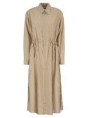 Polo Ralph Lauren Striped Linen Cotton Shirt Dress With Drawstring