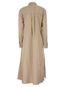 Polo Ralph Lauren Striped Linen Cotton Shirt Dress With Drawstring