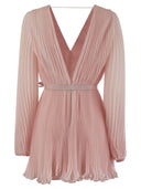 Max Mara Visit Pleated Chiffon Minidress
