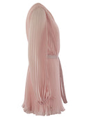 Max Mara Visit Pleated Chiffon Minidress