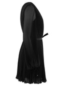 Max Mara Visit Pleated Chiffon Minidress