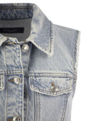 Sportmax Scire Cropped Denim Waistcoat