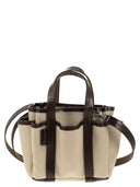 MAX MARA GARDENCA BASXS Giardiniera Mini Canvas e tote bag in pelle