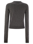 Sportmax Sierra Studded Cashmere Blend Crew Neck Sweater