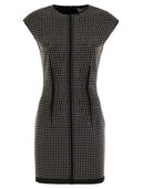 Sportmax Volante Crew Neck Dress With Micro Studs