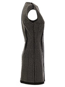 Sportmax Volante Crew Neck Dress With Micro Studs