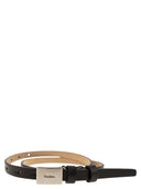 Max Mara Plate15 Leather Belt With Logo Plaque