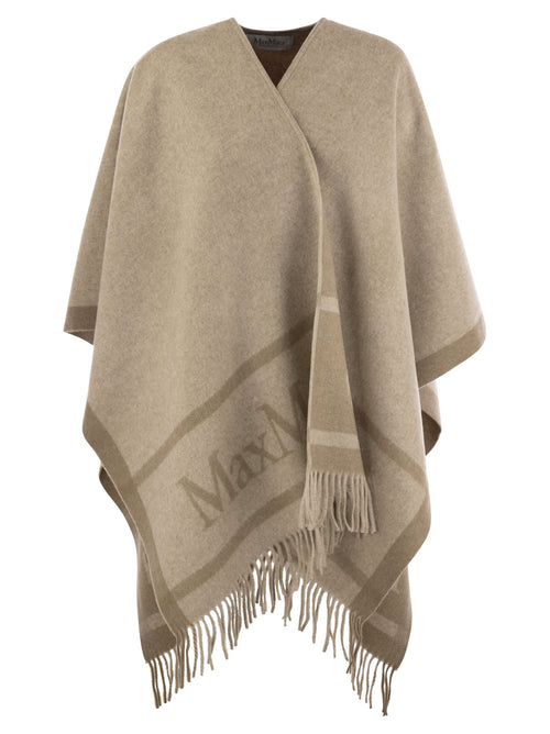 Max Mara Hilde Wool Cape With Fringes