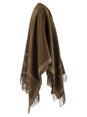 Max Mara Hilde Wool Cape With Fringes