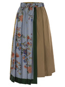 Weekend Max Mara Operoso Canvas And Printed Twill Midi Skirt