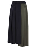 Weekend Max Mara Managua Pleated Skirt In Wool And Satin