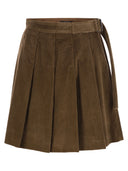 Weekend Max Mara Zucca Pleated Velvet Miniskirt