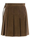 Weekend Max Mara Zucca Pleated Velvet Miniskirt