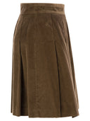 Weekend Max Mara Zucca Pleated Velvet Miniskirt