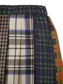 Helg Max Mara Lampada Houndstooth Wool og Cotton Patchwork Miniskirt