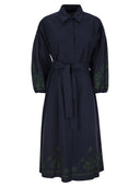 Wochenende Max Mara Ossola Baumwolle und Leinen chemierteres Kleid