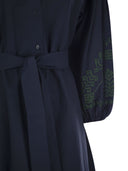 Wochenende Max Mara Ossola Baumwolle und Leinen chemierteres Kleid