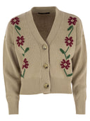 Weekend Max Mara Teulada Cotton Cardigan With Intarsia