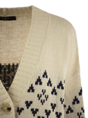 Wochenende Max Mara Acacia übergroße Baumwolle Jacquard Strickjacken