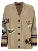 Weekend Max Mara Cairo Wool Cardigan z Intarsia