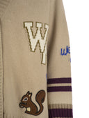 Weekend Max Mara Cairo Wool Cardigan z Intarsia