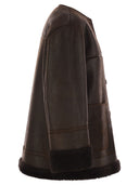 Weekend Max Mara Borbone Sheepskin Crewneck Coat
