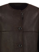 Weekend Max Mara Borbone Sheepskin Crewneck Coat