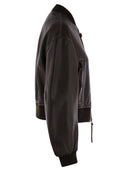Wochenende Max Mara Hiltex Nappa Leder Bomberjacke